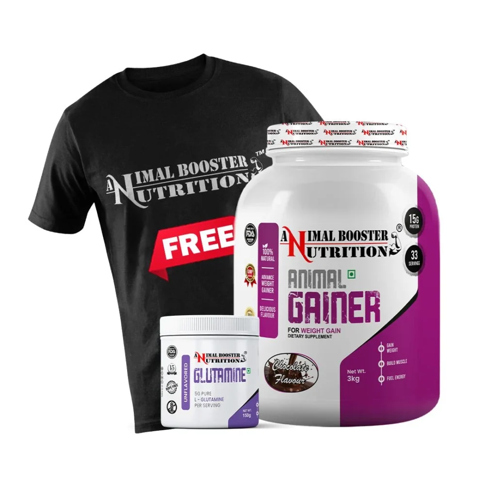 Animal Gainer 3kg & 150GM Glutamine Combo
