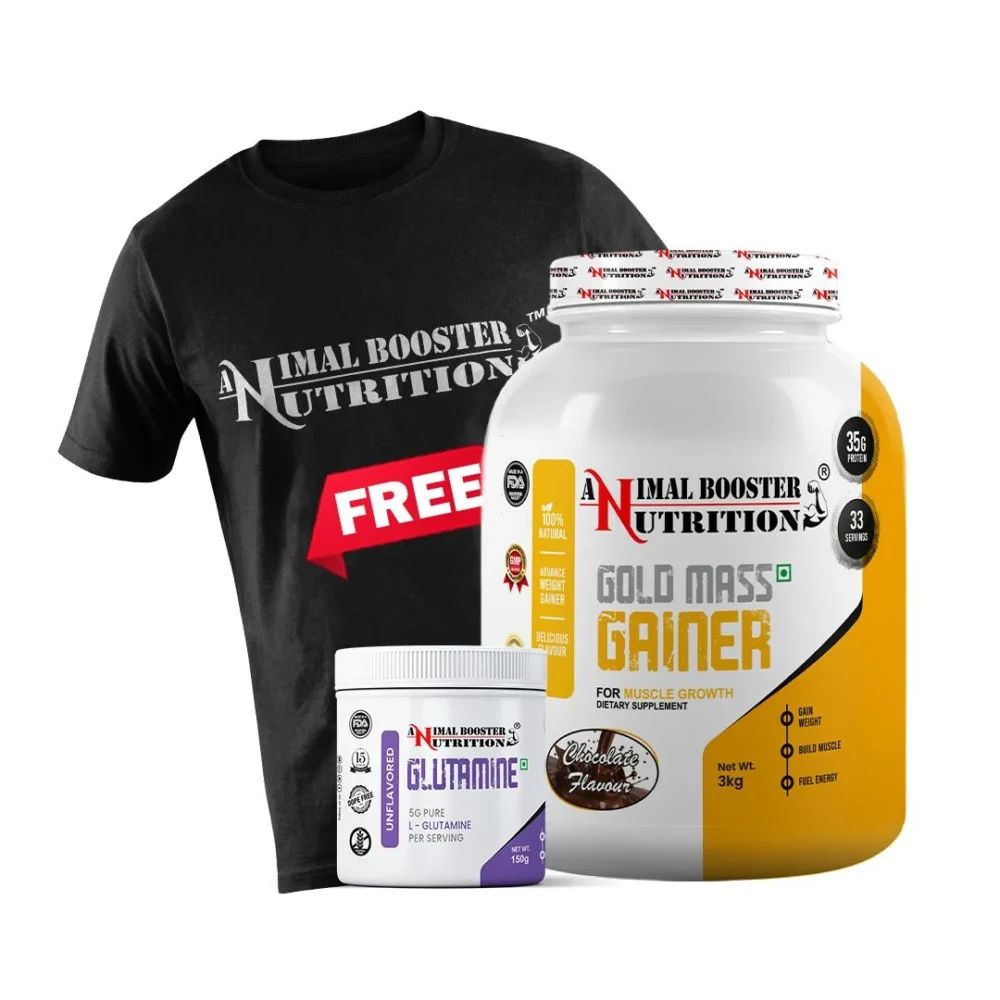 Mega Mass Gold 3kg & 150GM Glutamine Combo